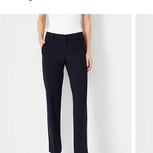 Ann Taylor Navy Straight Pant in seasonless stretch